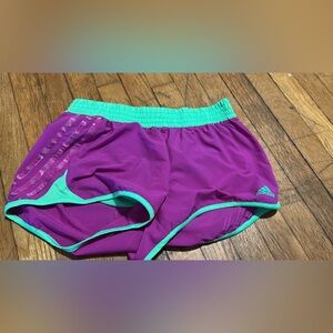 Women’s Purple and Green Adidas Shorts